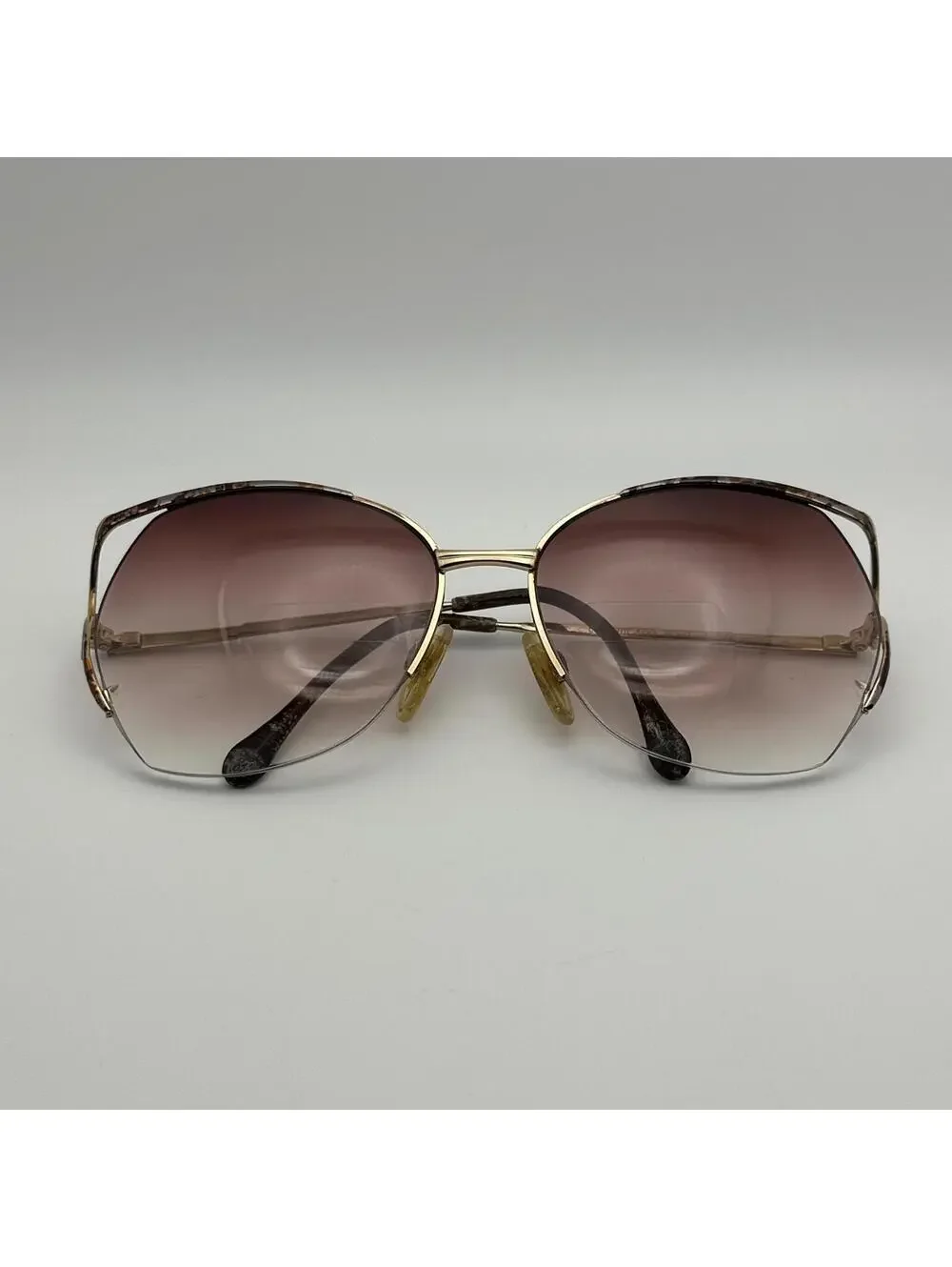 Vintage Luxottica Blair Gold Electroplated Prescription Sunglasses Frames